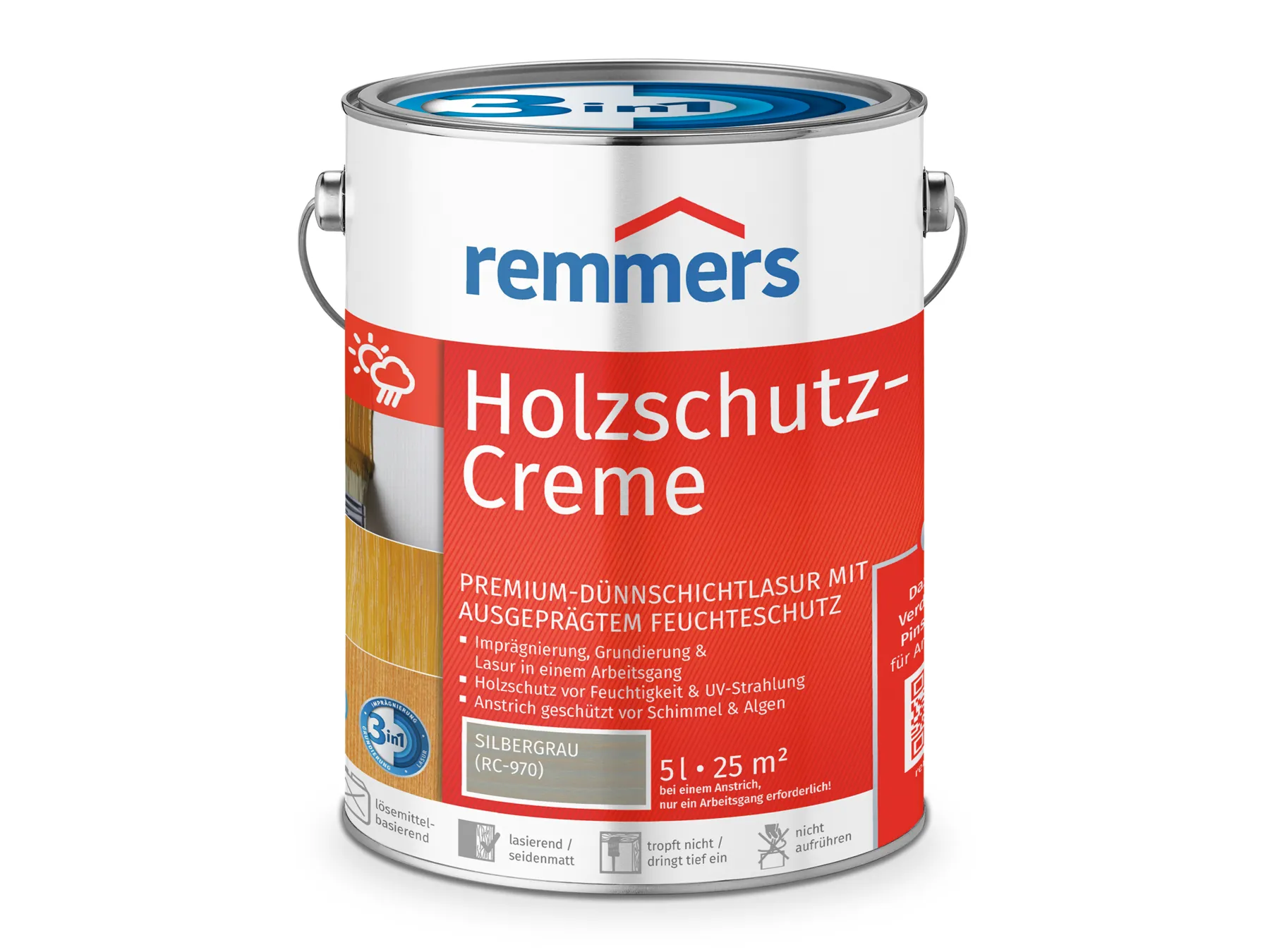 Moebelfaktor Holzschutz-Creme 3in1 silbergrau (RC-970) 5 l