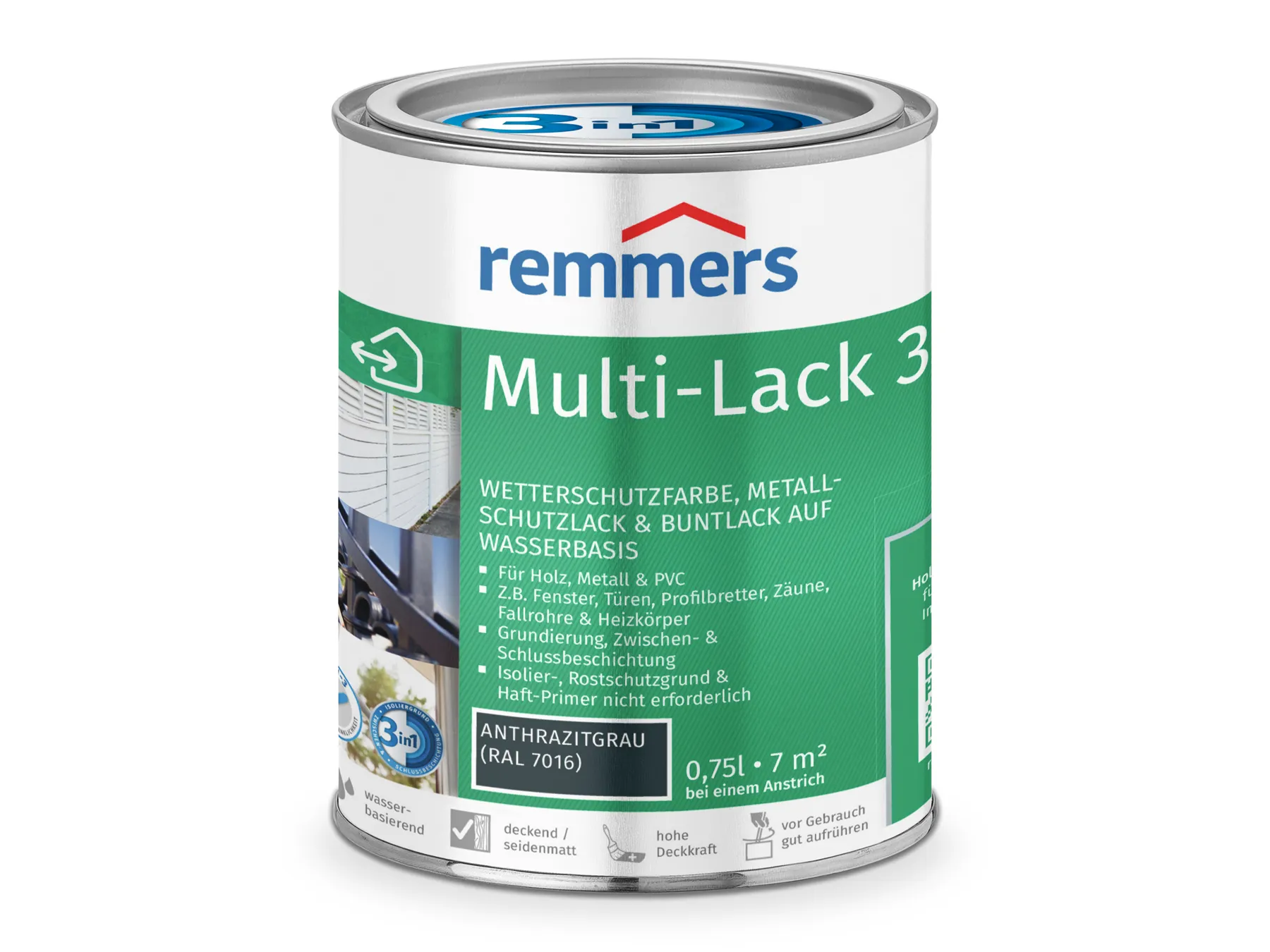 Moebelfaktor Multi-Lack 3in1 anthrazitgrau (RAL 7016) 0,75 l