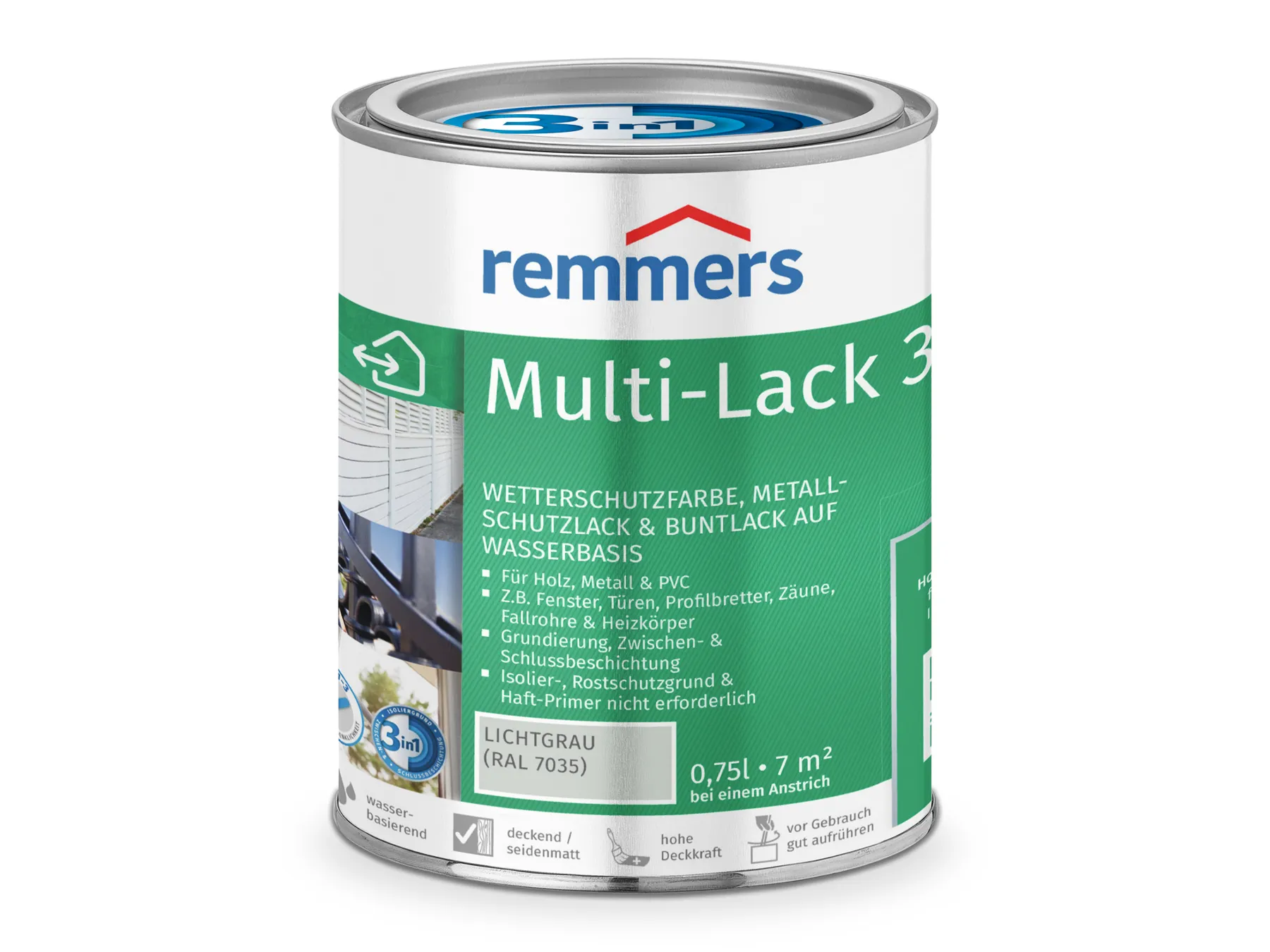 Moebelfaktor Multi-Lack 3in1 lichtgrau (RAL 7035) 0,75 l