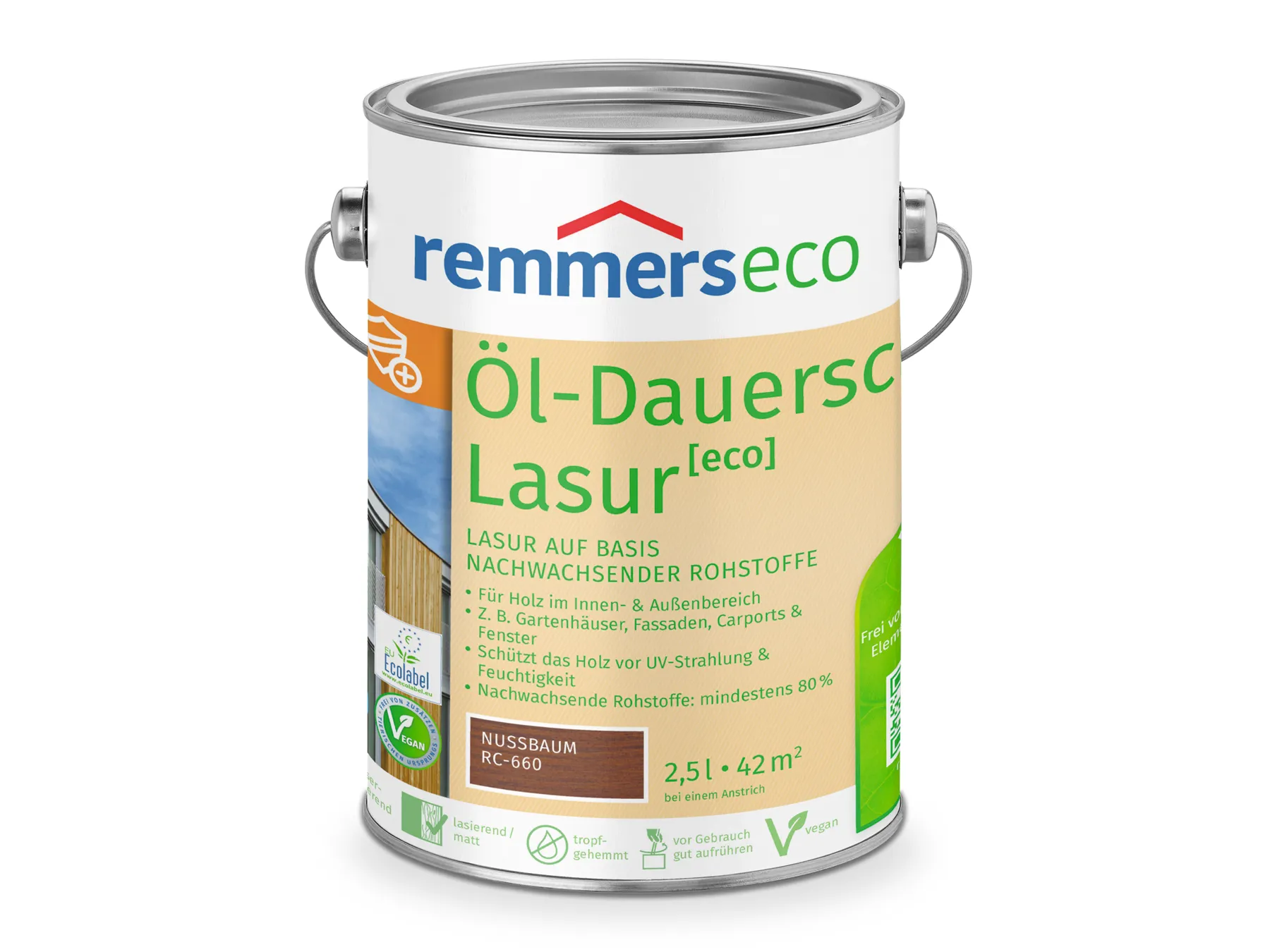 Moebelfaktor Oel-Dauerschutz-Lasur [eco] nussbaum (RC-660) 2,5 l