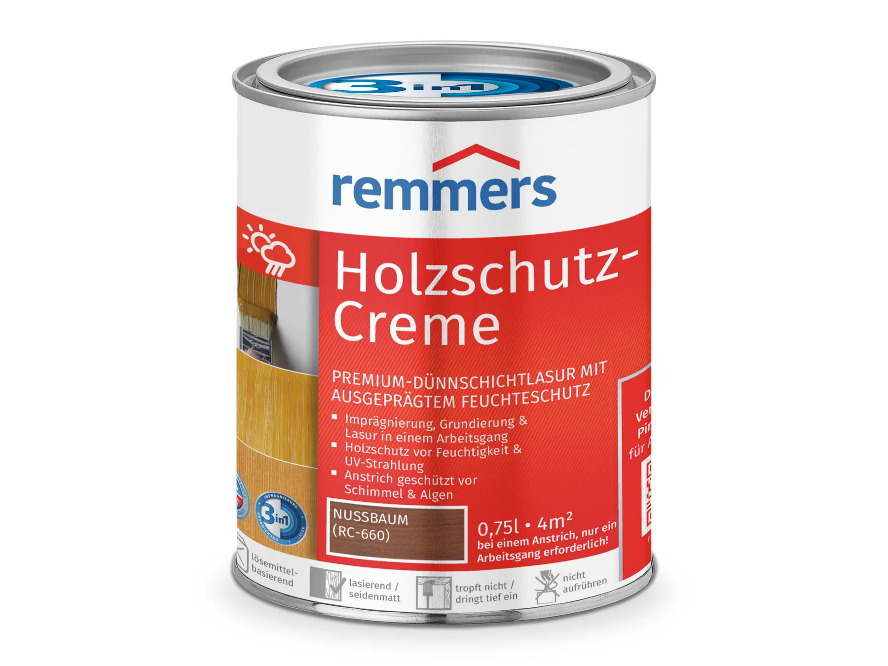 Moebelfaktor Holzschutz-Creme 3in1 nussbaum (RC-660) 0,75 l