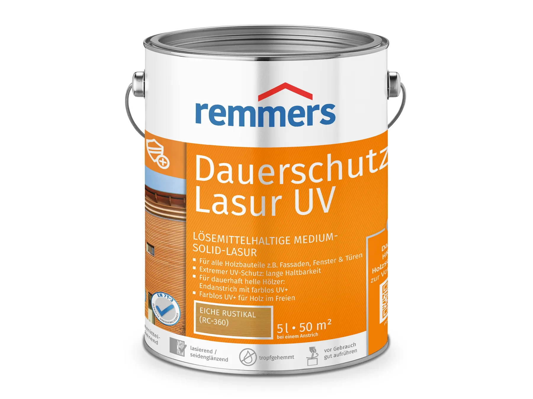 Moebelfaktor Dauerschutz-Lasur UV eiche rustikal (RC-360) 5 l