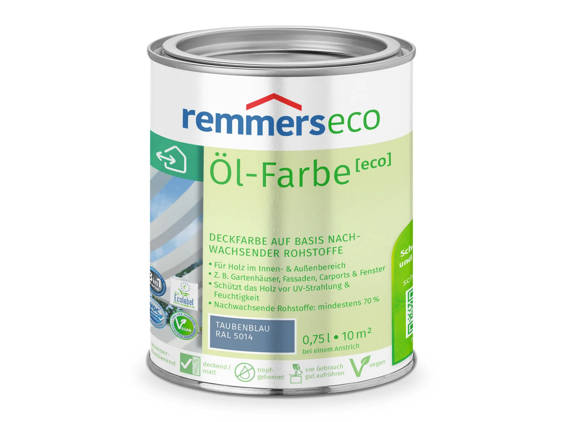 Moebelfaktor Oel-Farbe [eco] taubenblau (RAL 5014) 0,75 l