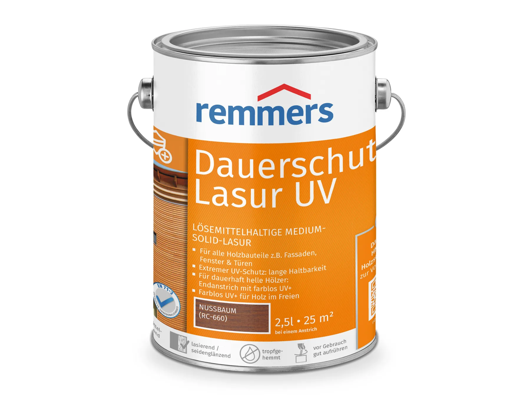Moebelfaktor Dauerschutz-Lasur UV nussbaum (RC-660) 2,5 l