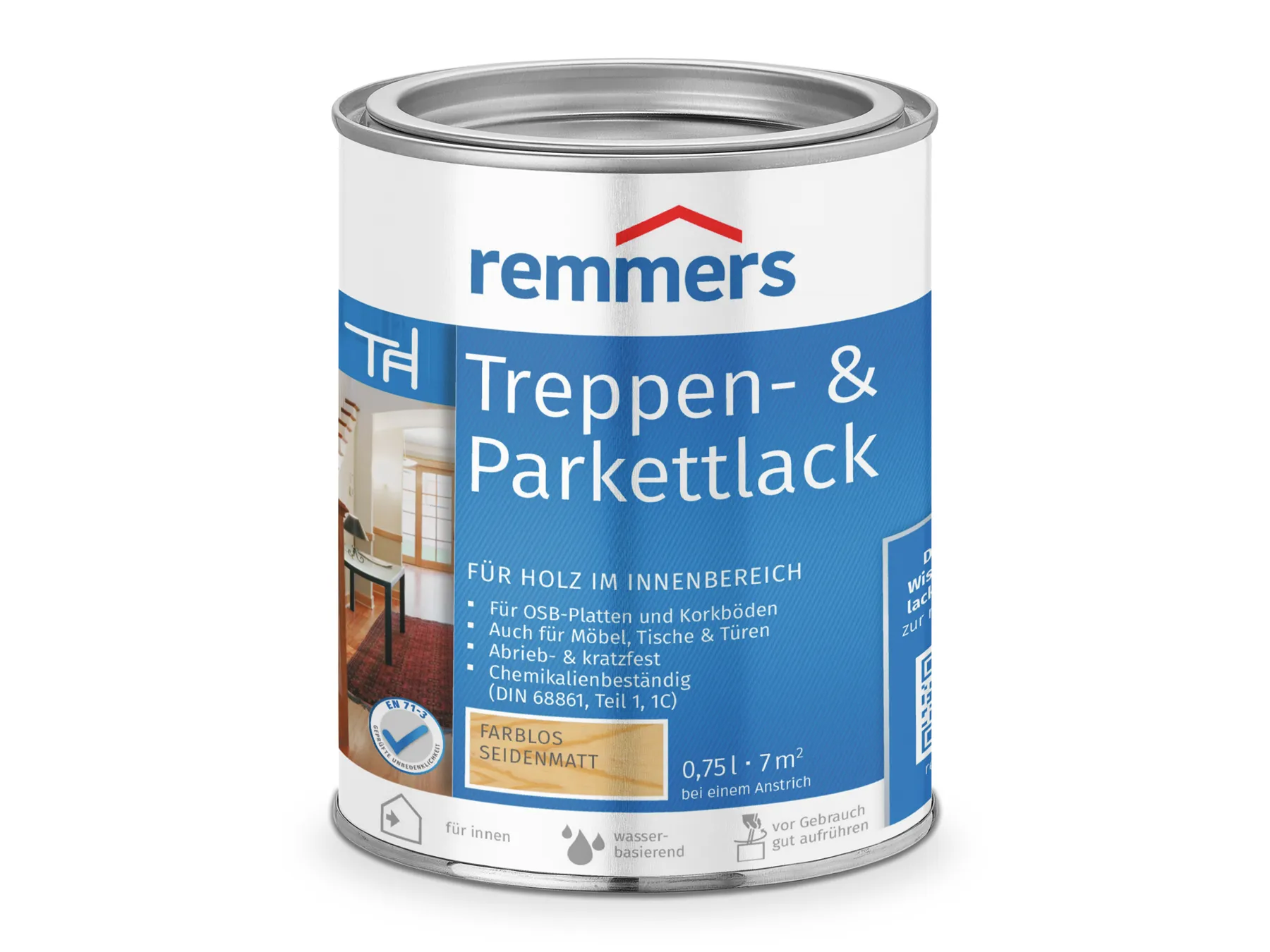 Moebelfaktor Treppen- und Parkettlack seidenmatt farblos 0,75 l