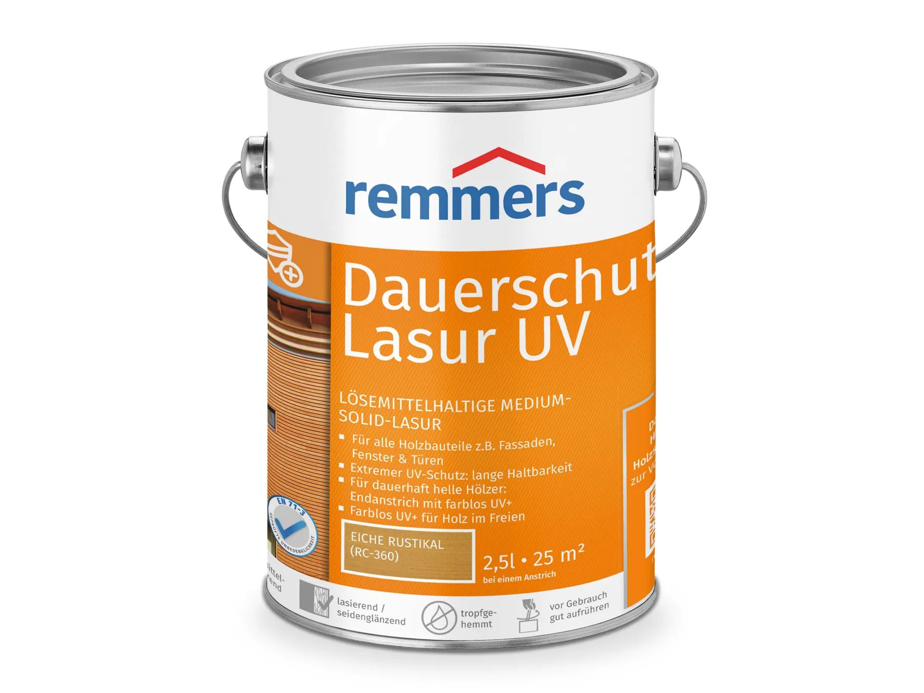 Moebelfaktor Dauerschutz-Lasur UV eiche rustikal (RC-360) 2,5 l