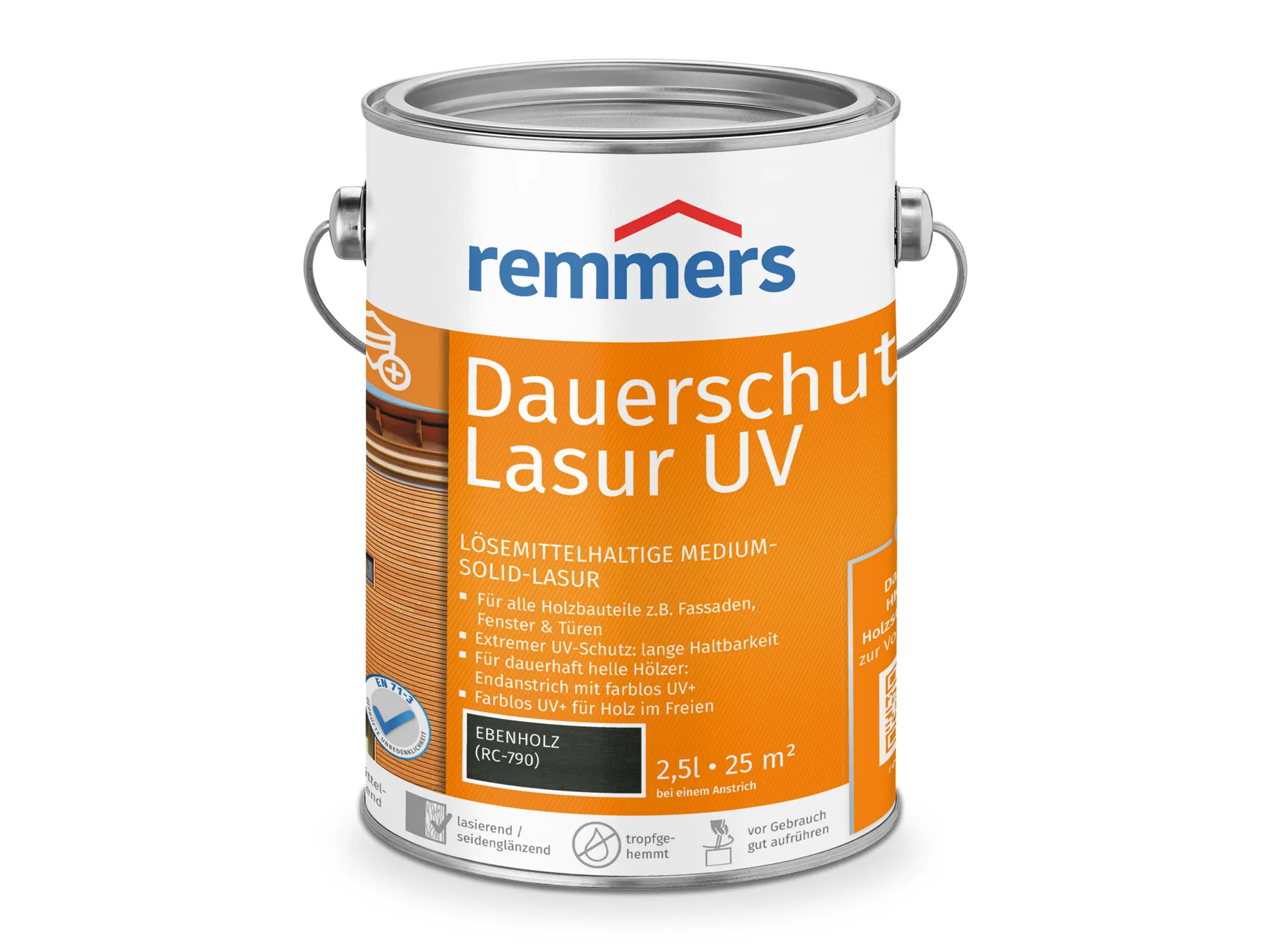 Moebelfaktor Dauerschutz-Lasur UV ebenholz (RC-790) 2,5 l