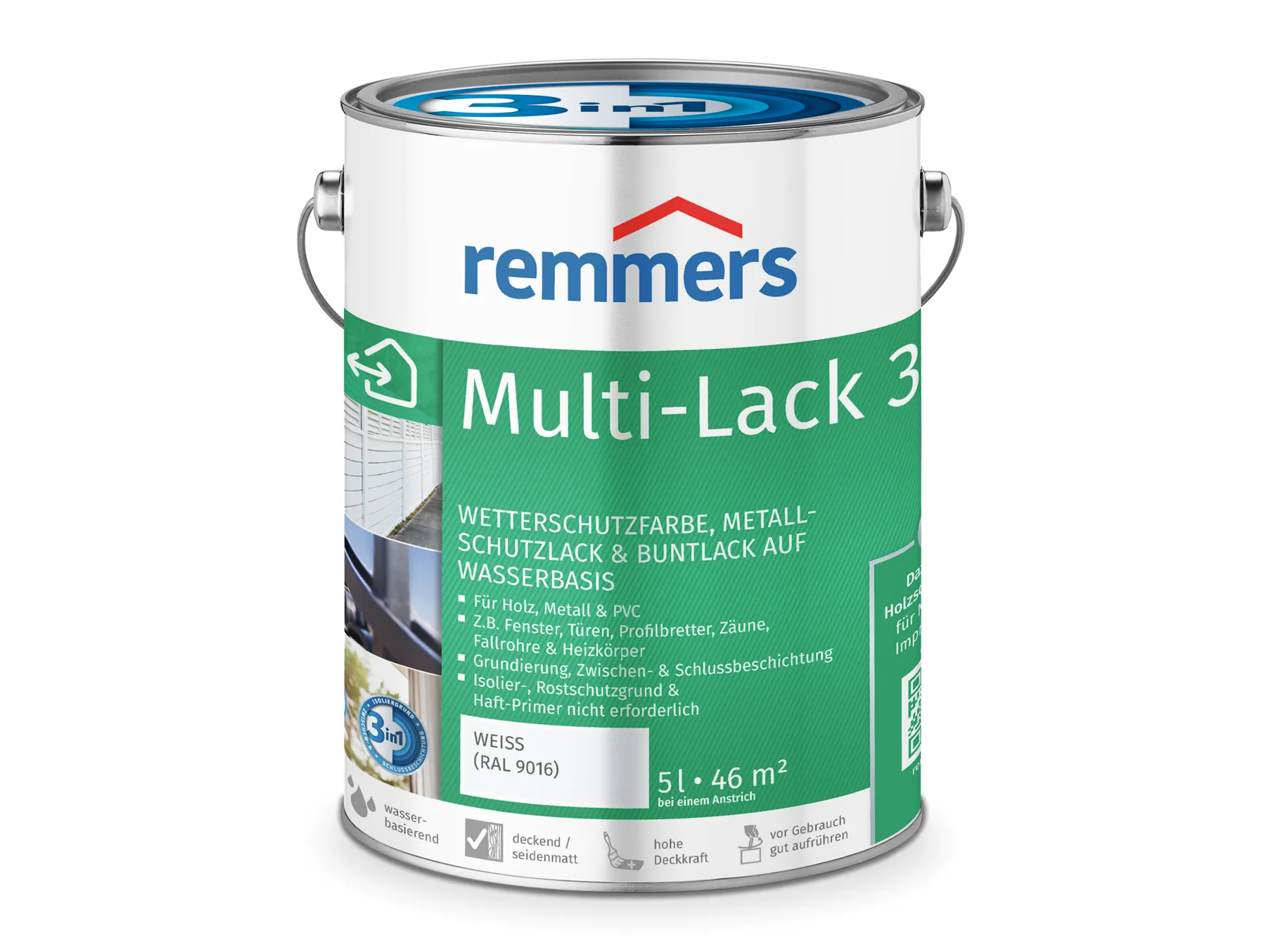 Moebelfaktor Multi-Lack 3in1 weiss (RAL 9016) 5 l