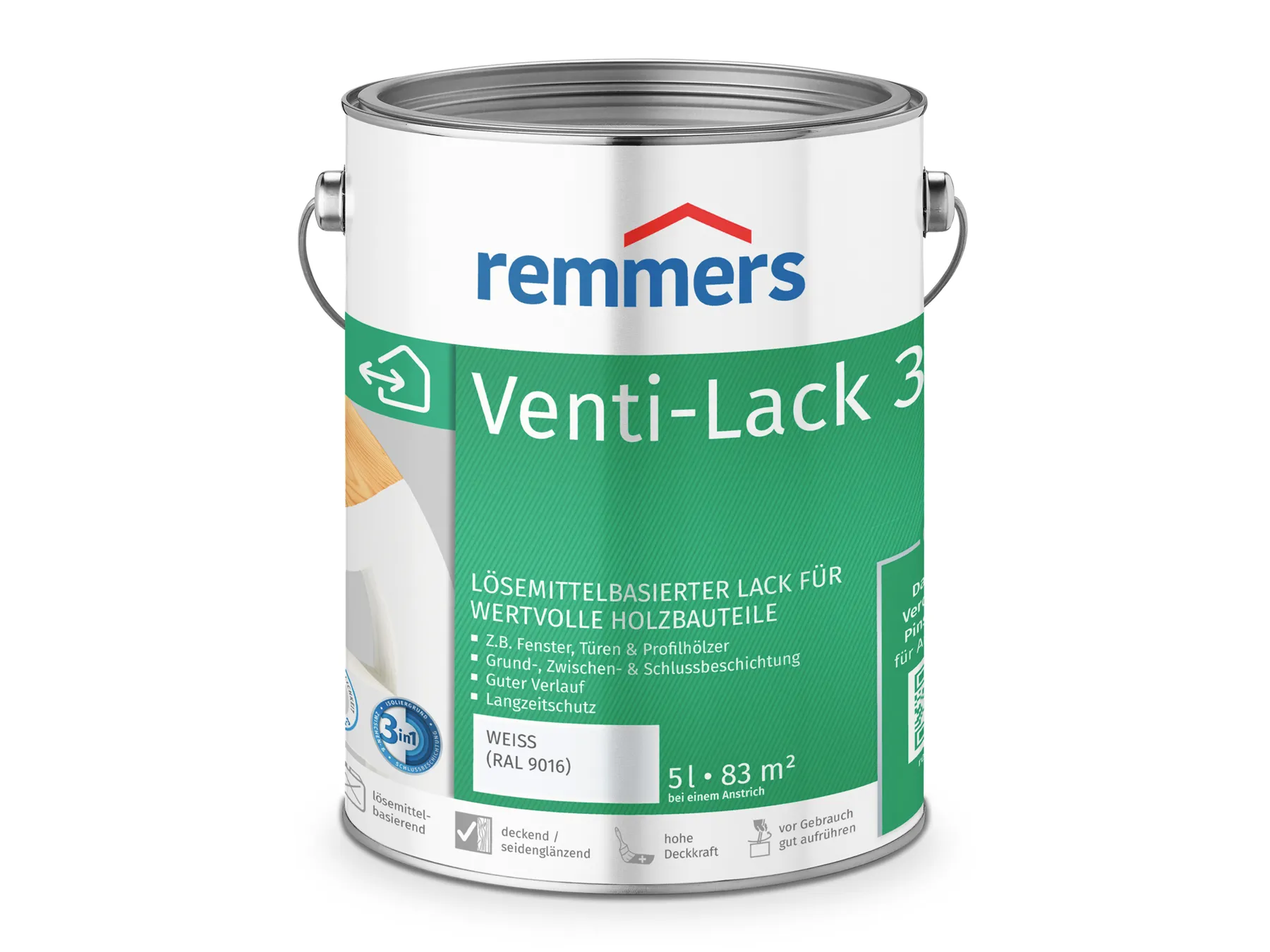 Moebelfaktor Venti-Lack 3in1 weiss (RAL 9016) 5 l