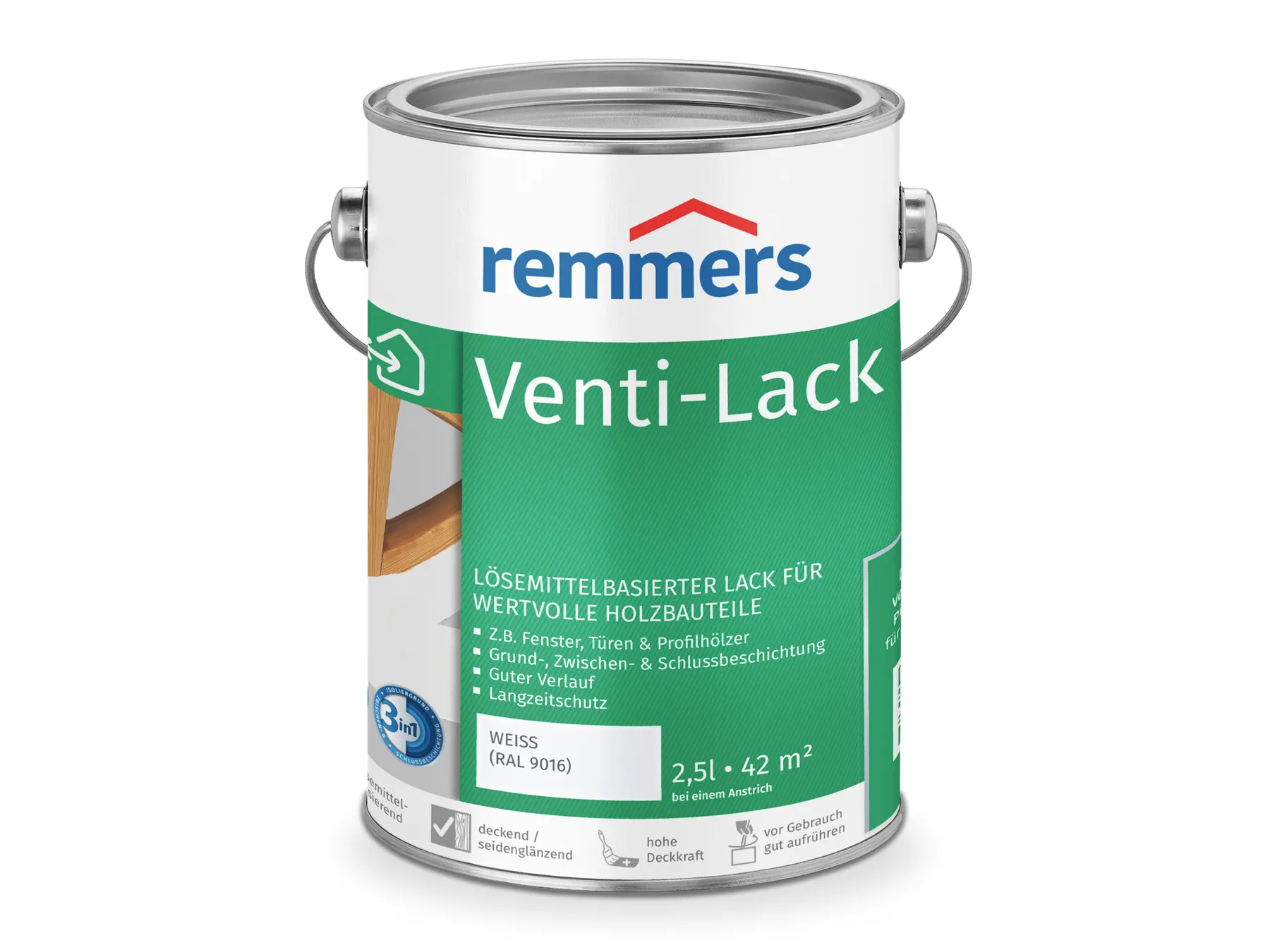 Moebelfaktor Venti-Lack 3in1 weiss (RAL 9016) 2,5 l