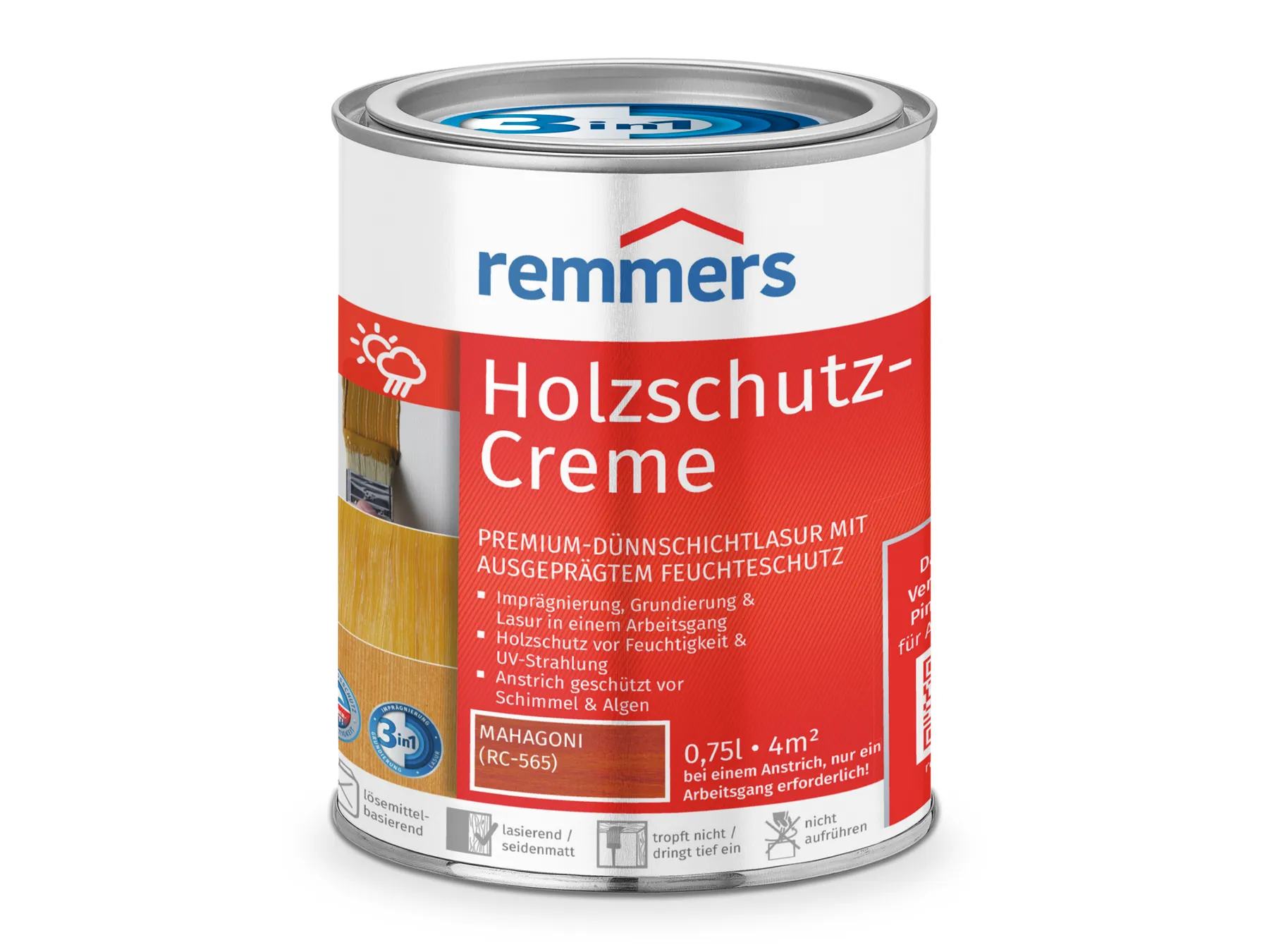 Moebelfaktor Holzschutz-Creme 3in1 mahagoni (RC-565) 0,75 l