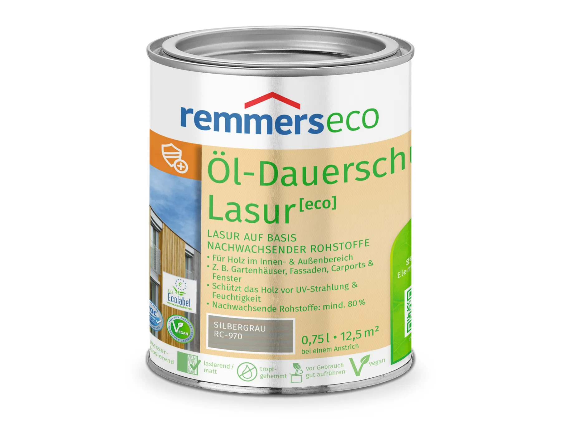 Moebelfaktor Oel-Dauerschutz-Lasur [eco] silbergrau (RC-970) 0,75 l
