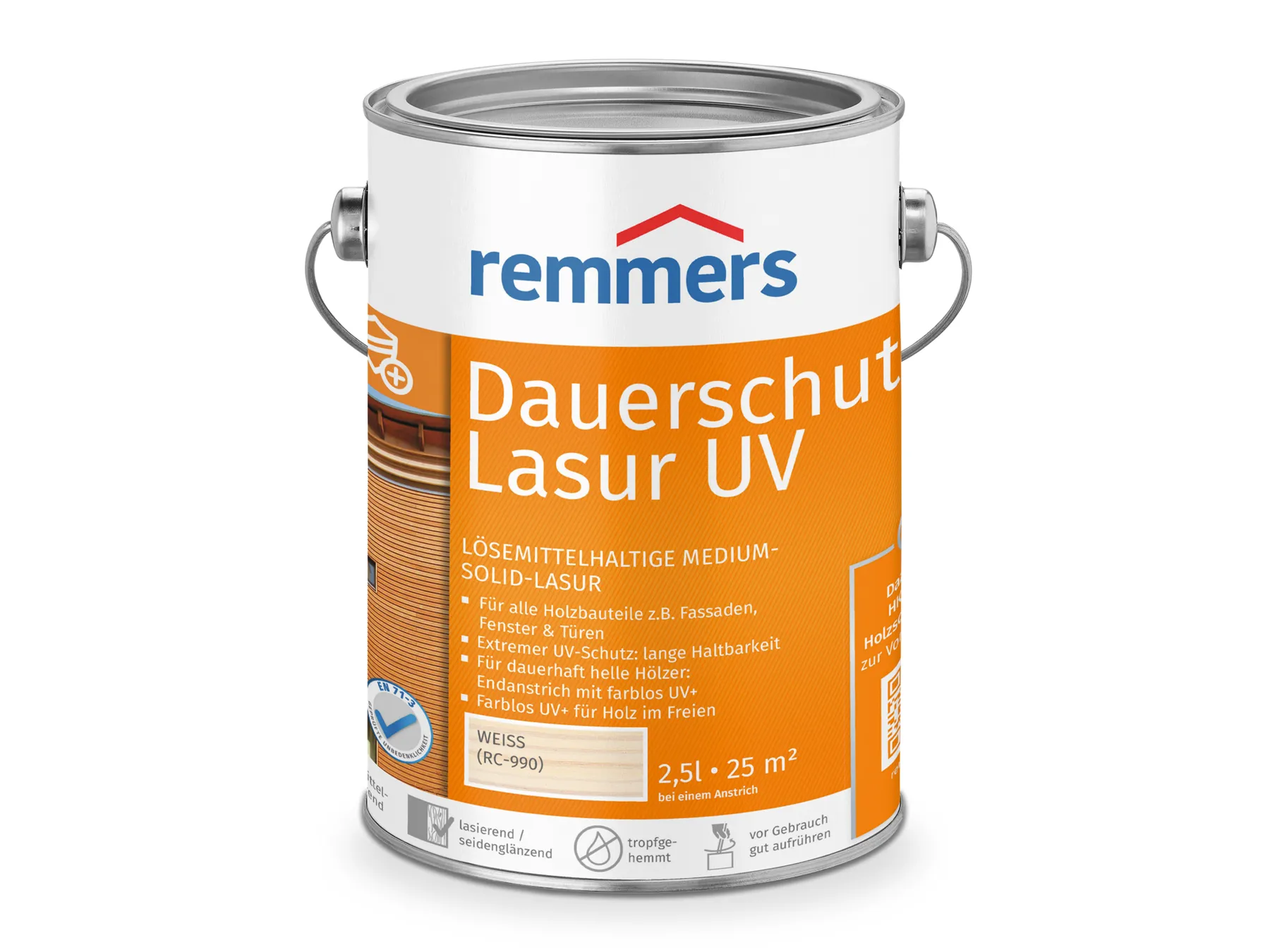 Moebelfaktor Dauerschutz-Lasur UV weiss (RC-990) 2,5 l