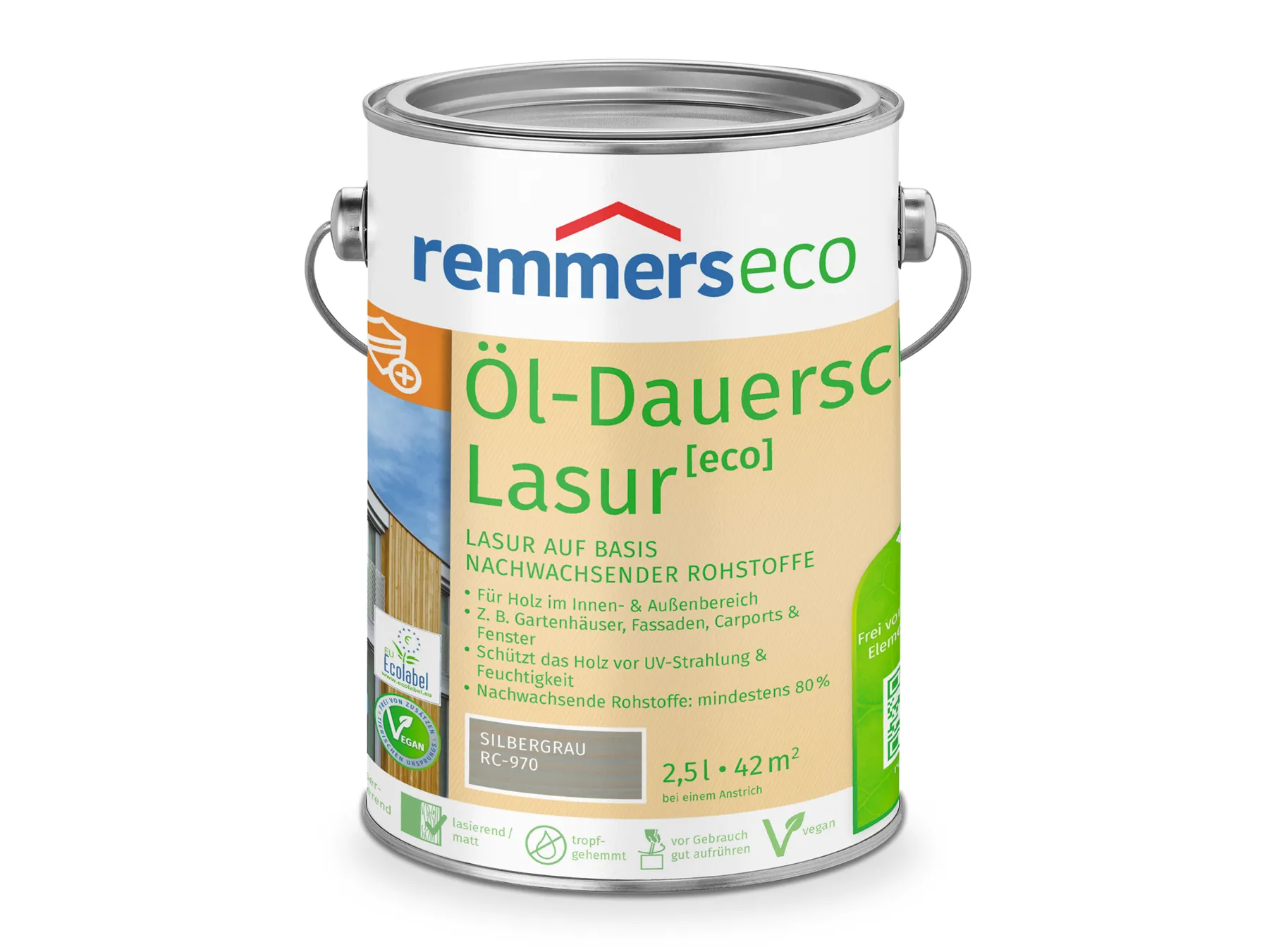 Moebelfaktor Oel-Dauerschutz-Lasur [eco] silbergrau (RC-970) 2,5 l