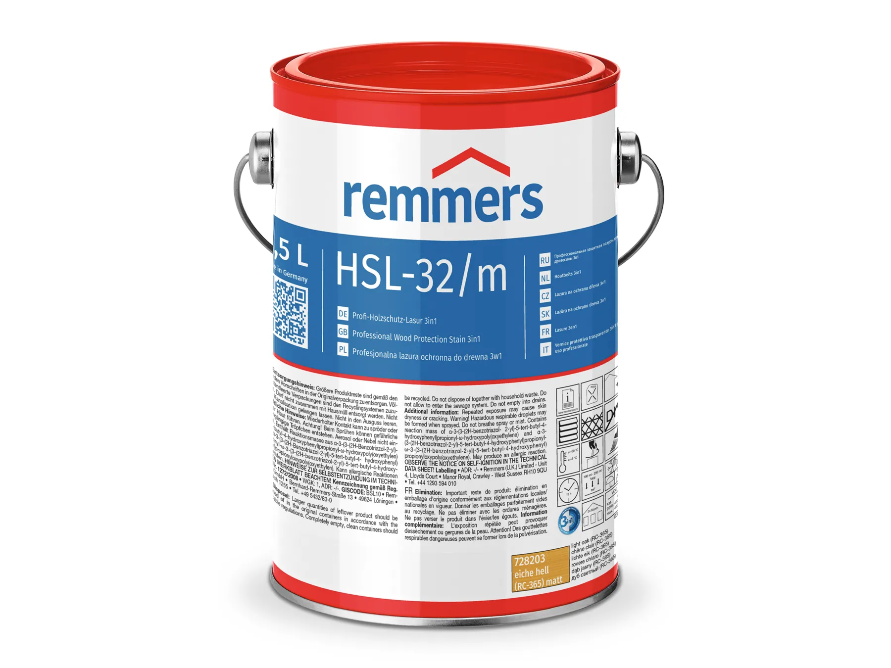 Moebelfaktor HSL-32/m-Profi-Holzschutz-Lasur 3in1 eiche hell (RC-365) 2,5 l