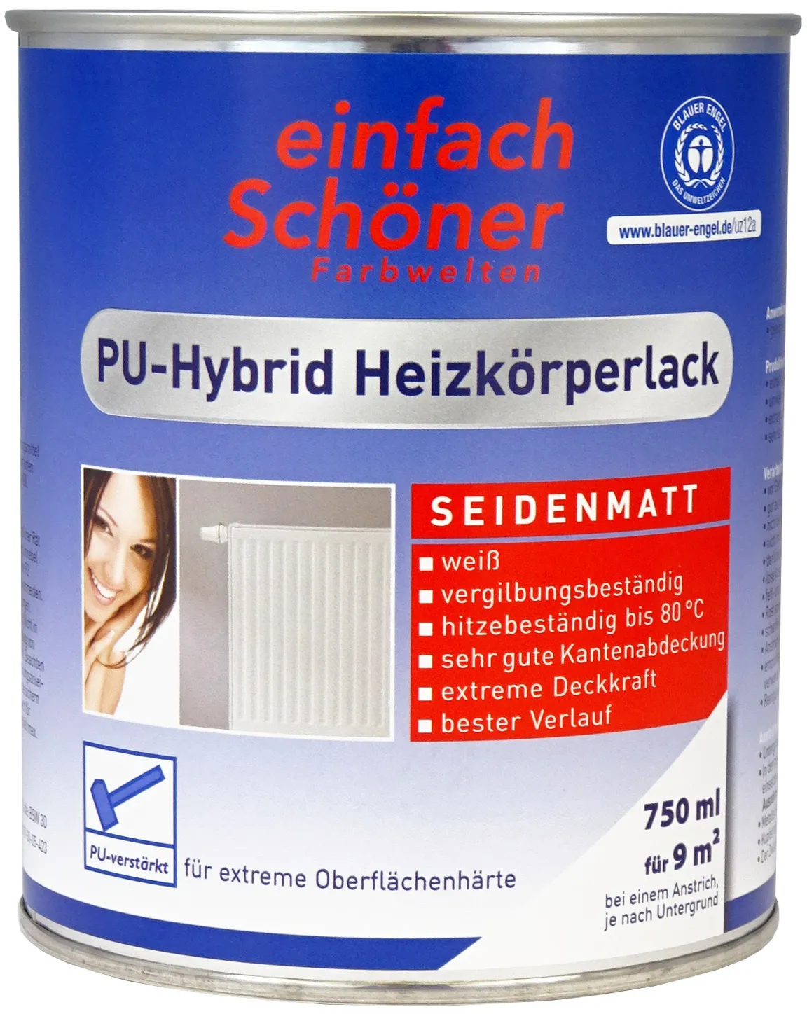 Moebelfaktor einfach Schoener PU-Hybrid Heizkoerperlack seidenmatt