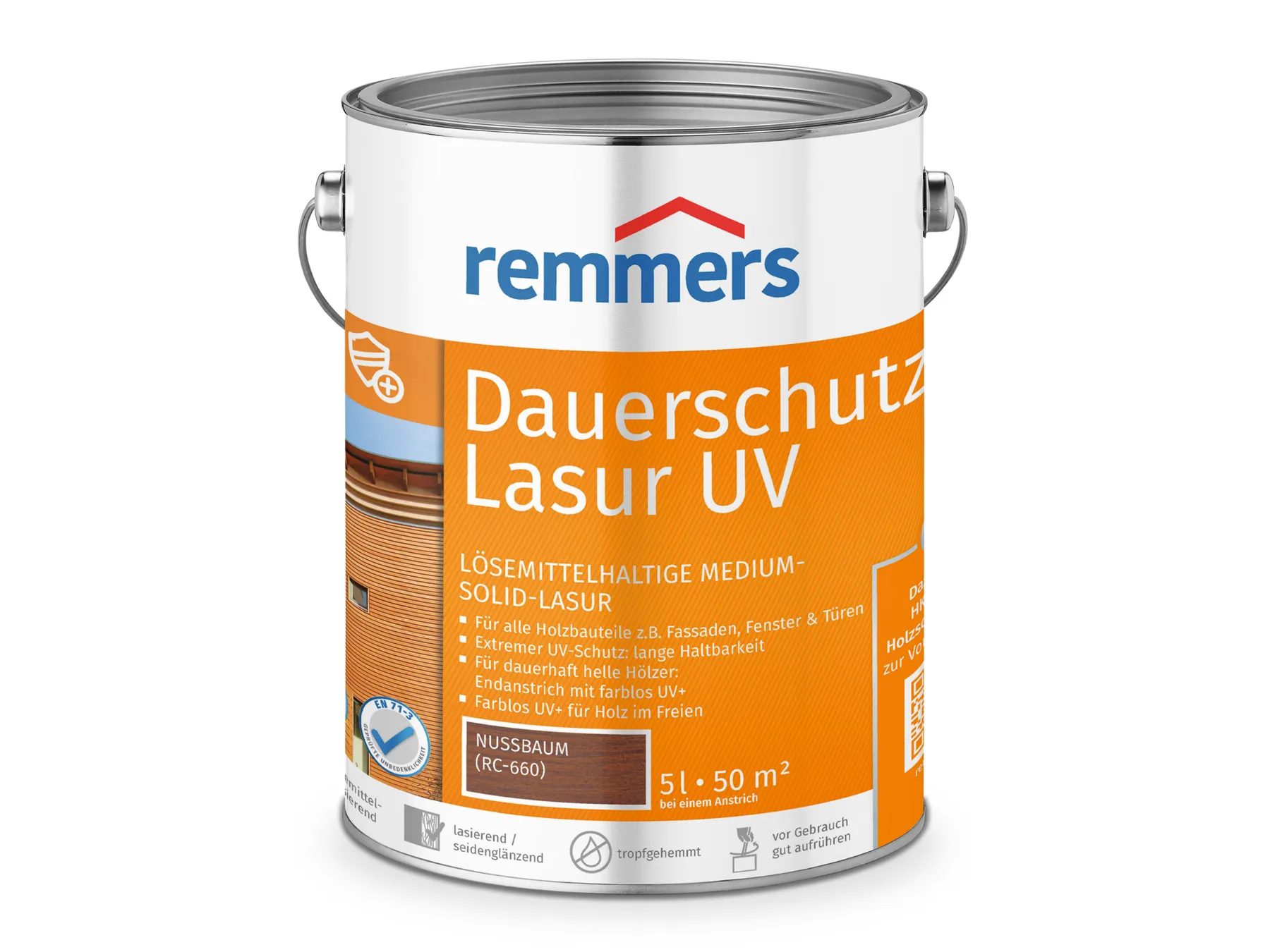 Moebelfaktor Dauerschutz-Lasur UV nussbaum (RC-660) 5 l