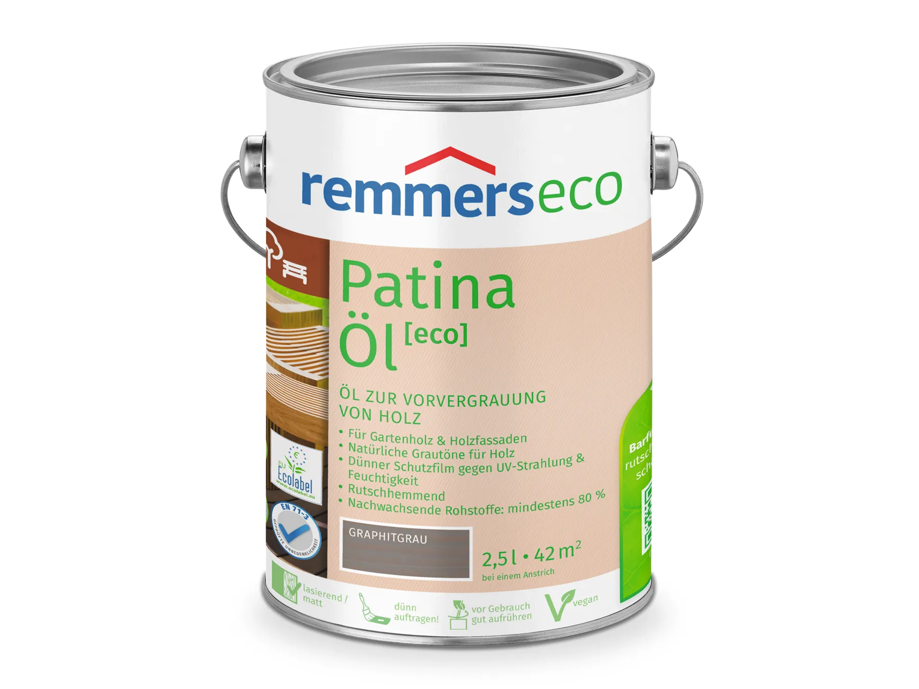 Moebelfaktor Patina-Oel [eco] graphitgrau 2,5 l