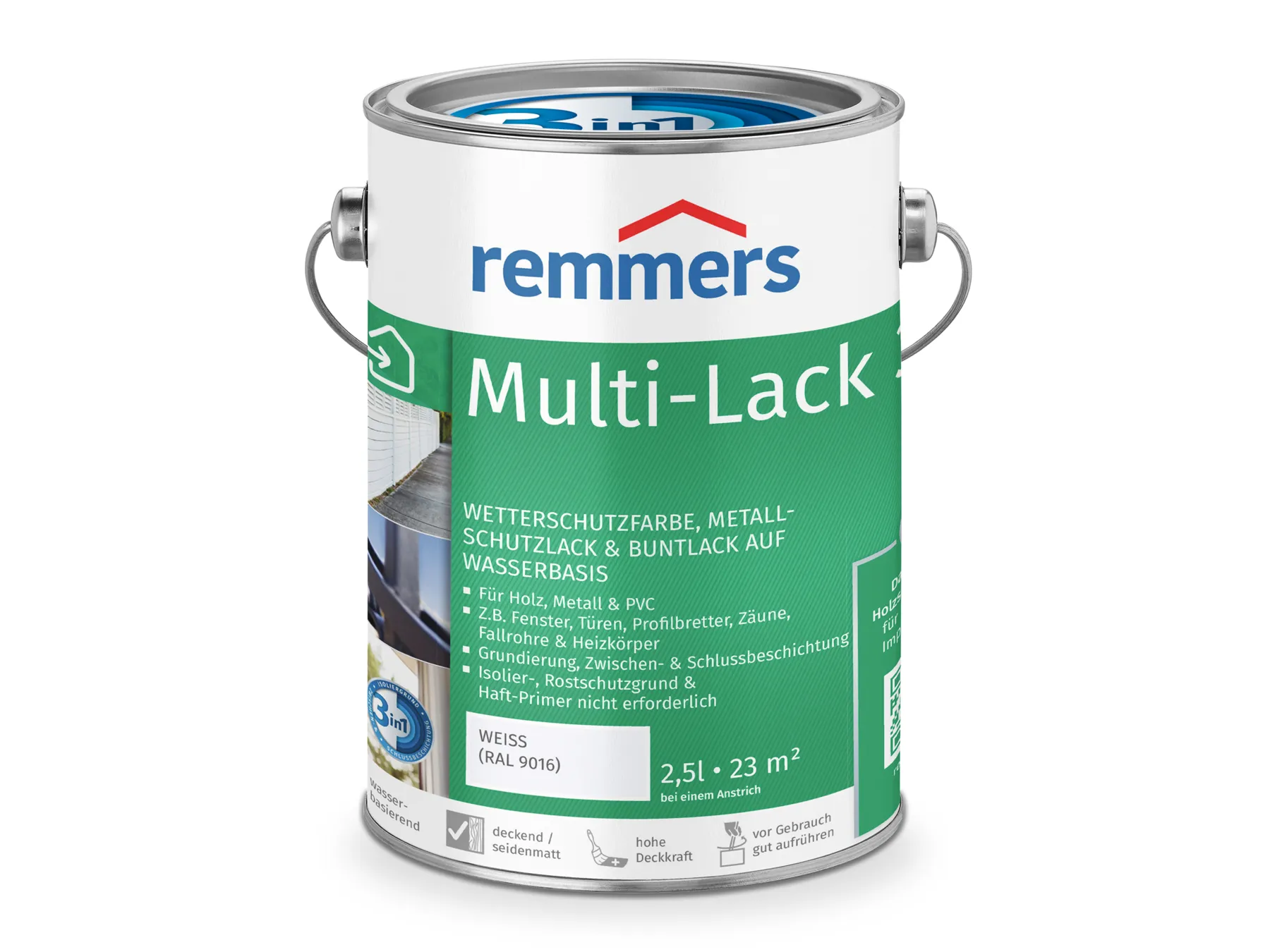 Moebelfaktor Multi-Lack 3in1 weiss (RAL 9016) 2,5 l