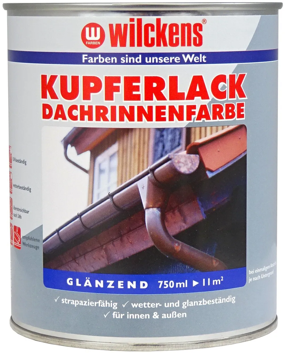 Moebelfaktor Wilckens Kupferlack Dachrinnenfarbe glaenzend