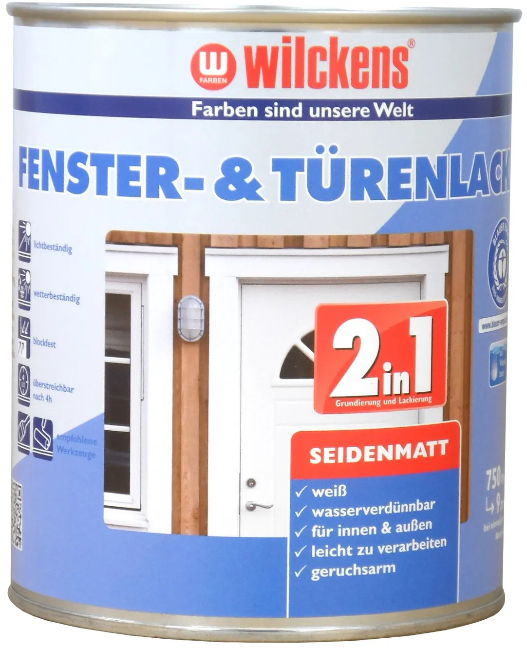 Moebelfaktor Wilckens Fenster und Tuerenlack 2in1 Weiss seidenmatt