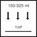 ca. 150-325 ml/m² je Arbeitsgang