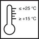 Material-, Umgebungs- und Untergrundtemperatur mind. +15 °C bis max. +25 °C