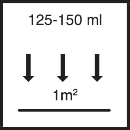 ca. 125 ml - 150 ml / m² je Arbeitsgang