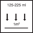 ca. 125 ml - 225 ml / m² je Arbeitsgang