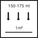 ca. 150 ml - 175 ml / m² je Arbeitsgang
