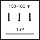 ca. 130 ml - 180 ml / m² je Arbeitsgang