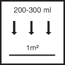ca. 200-300 ml je Arbeitsgang / m²