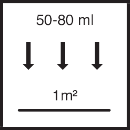 ca. 50 ml – 80 ml/m² je Arbeitsgang