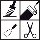 Pinsel / Rolle/ Spachtel / Schere
