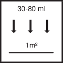 Ca. 30 ml -80 ml/m²