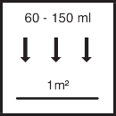 ca. 60- 150 ml / m² je Arbeitsgang